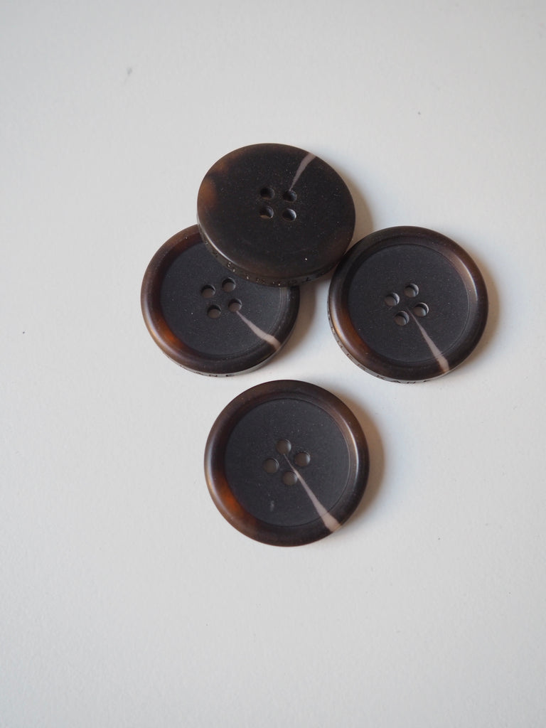 Branded Brown Faux Horn Buttons 26mm