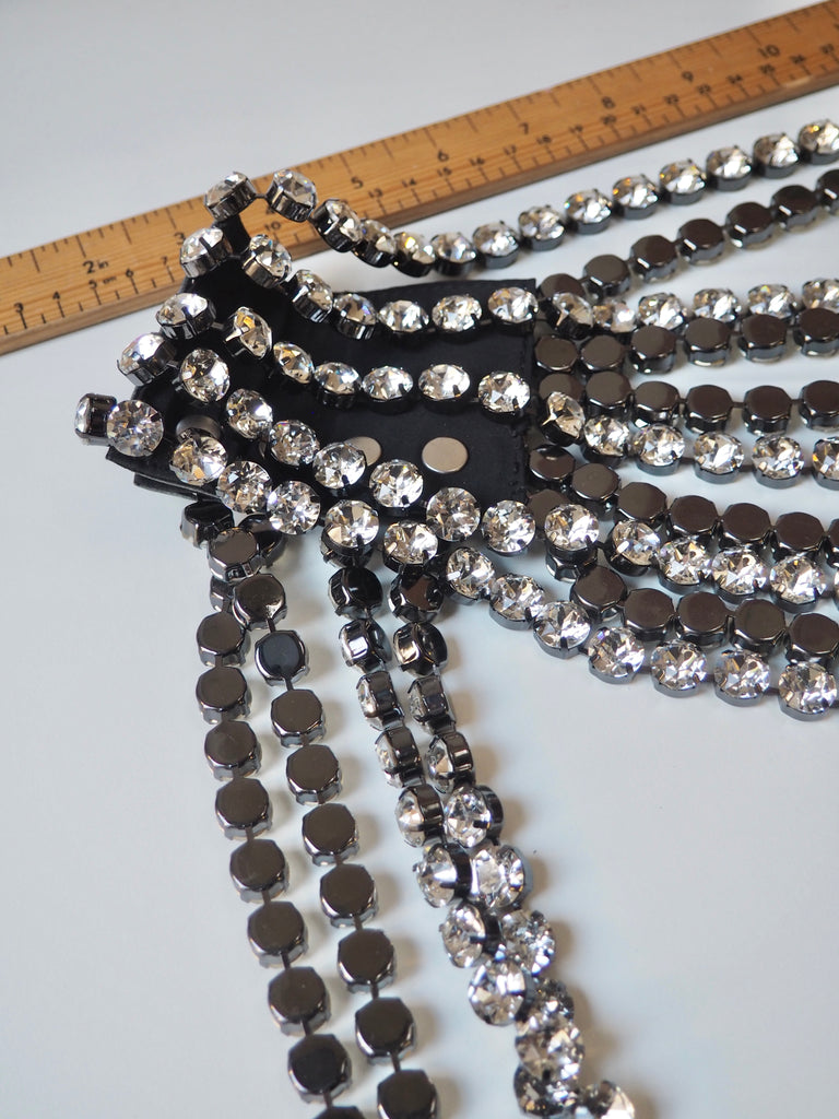Crystal + Black Leather Shoulder + Arm Accessory