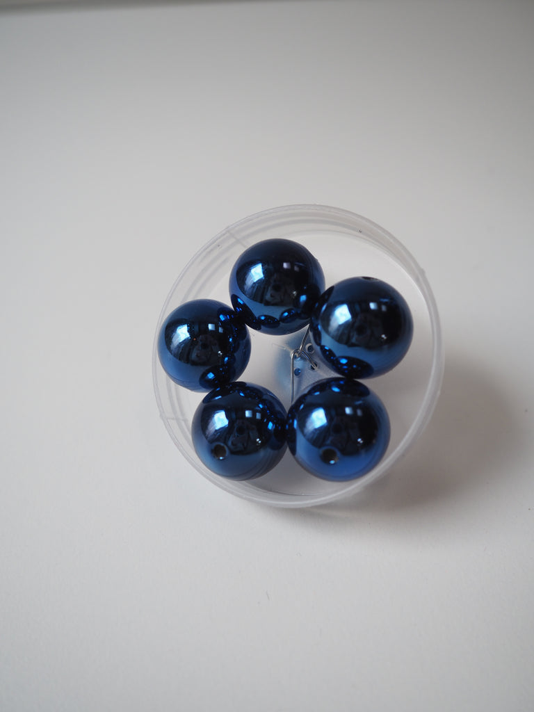 Metallic Blue Beads 20mm