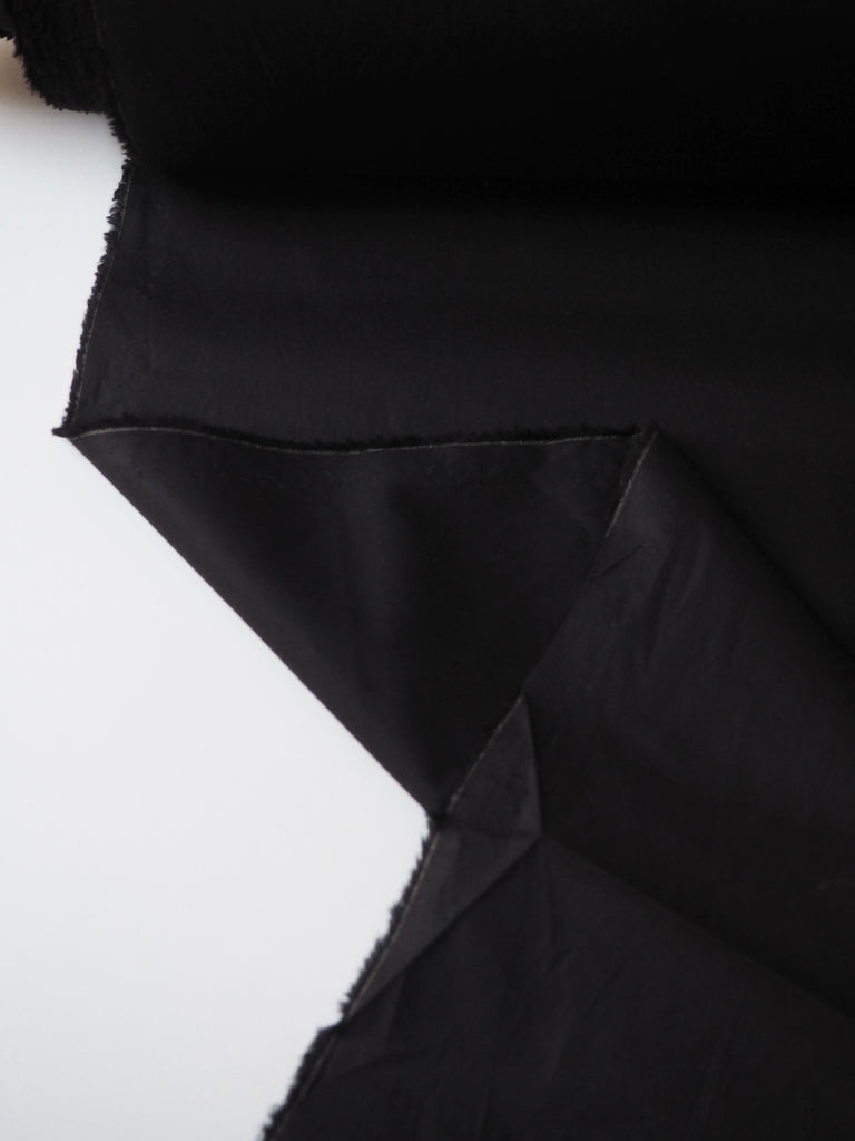 Black Sateen Crisp Cotton Poplin