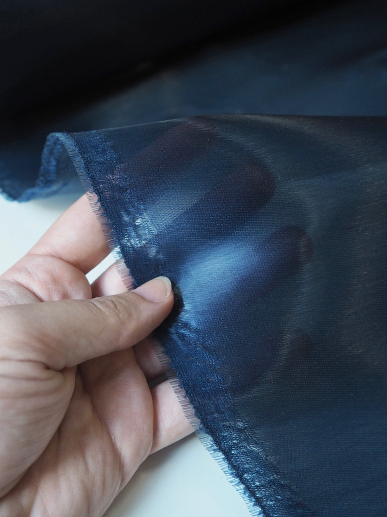 Navy Gloss Heavy Organza