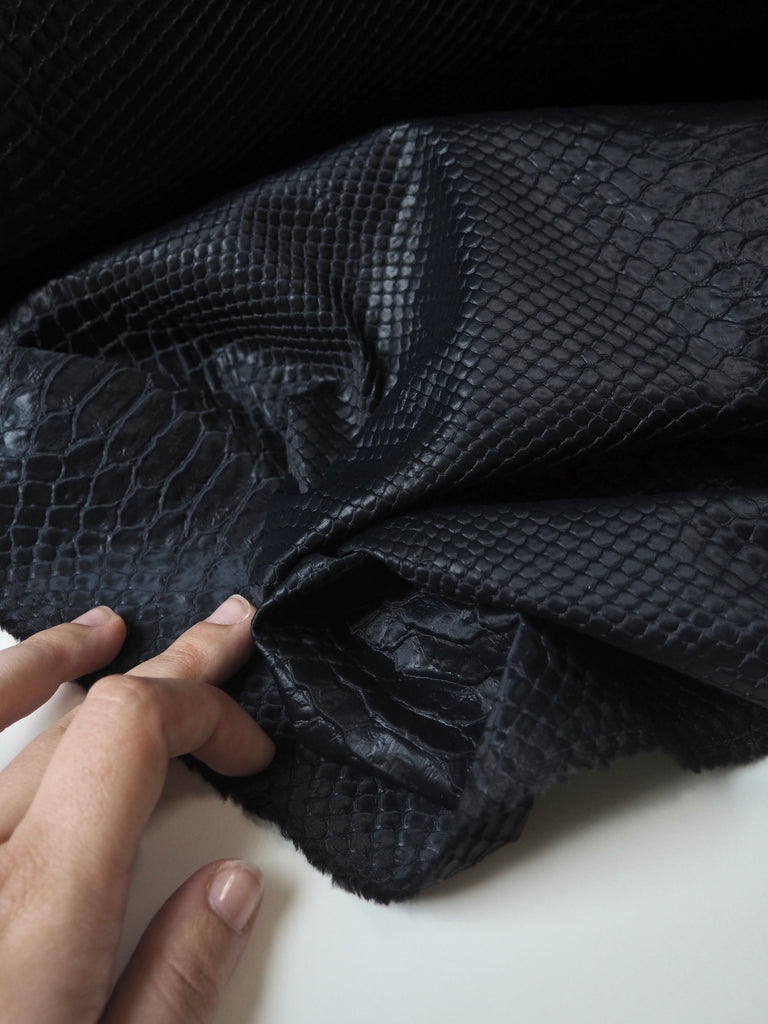 Midnight Python Embossed Viscose/Acetate