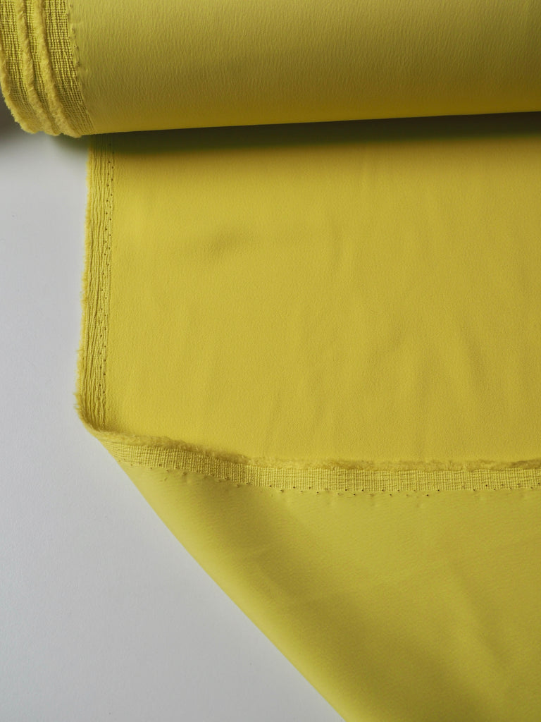 Yellow-Green Stretch Viscose/Acetate Crepe-Backed Satin