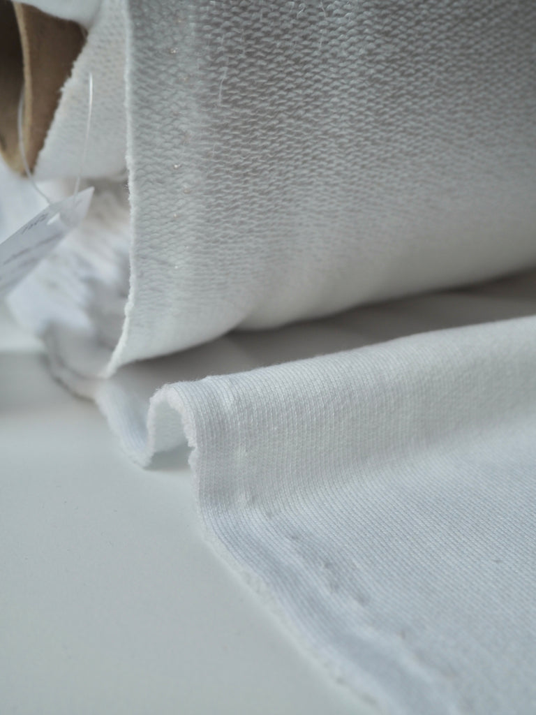 White Cotton/Modal Loopback Jersey