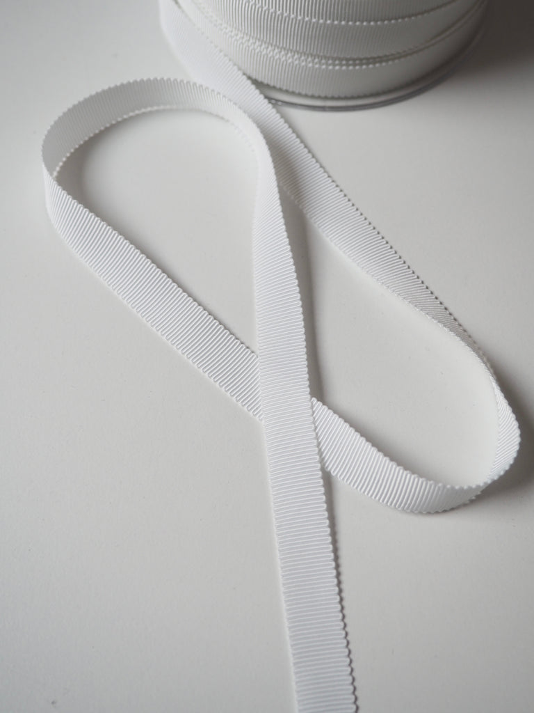 White Grosgrain Ribbon 12mm