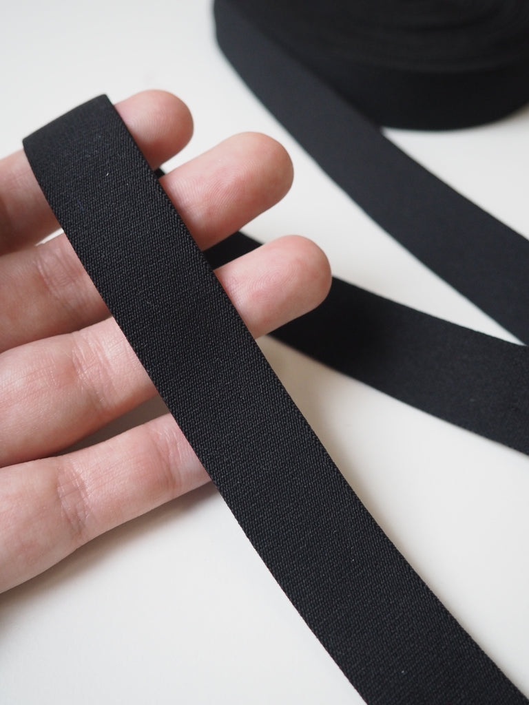 Black Plush Elastic 20mm