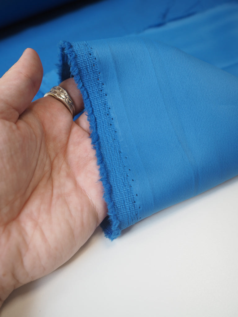 Cobalt Viscose/Acetate Crepe-Backed Satin