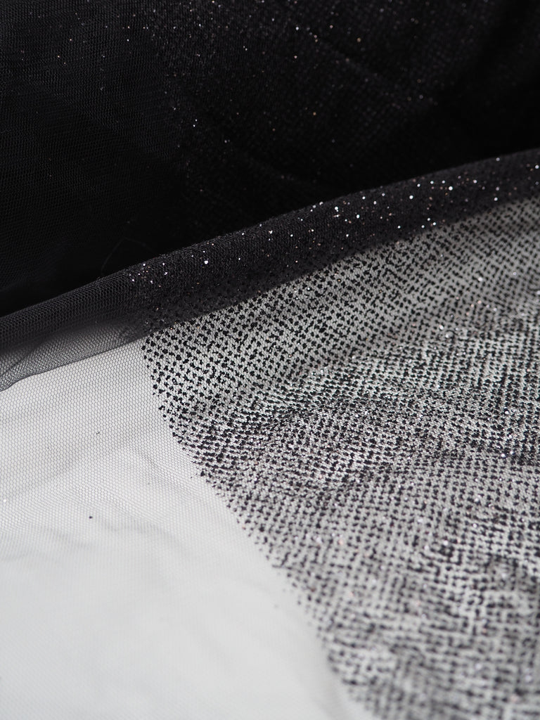 Black Stardust Glitter Tulle