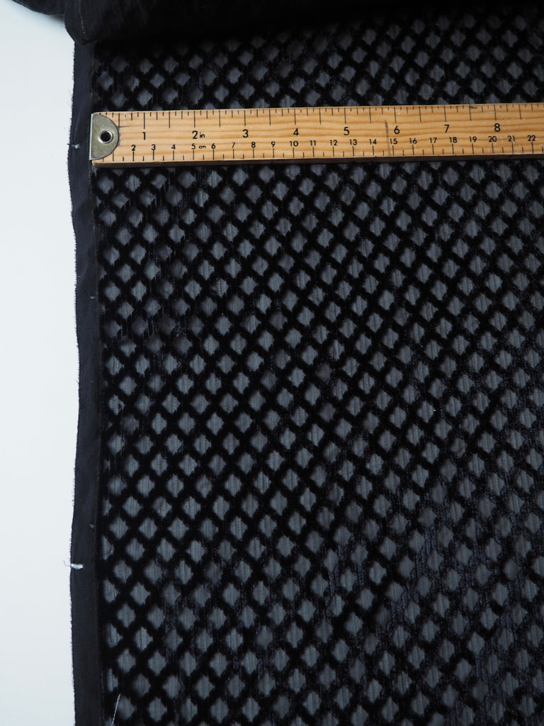 Black Lattice Velvet Chiffon
