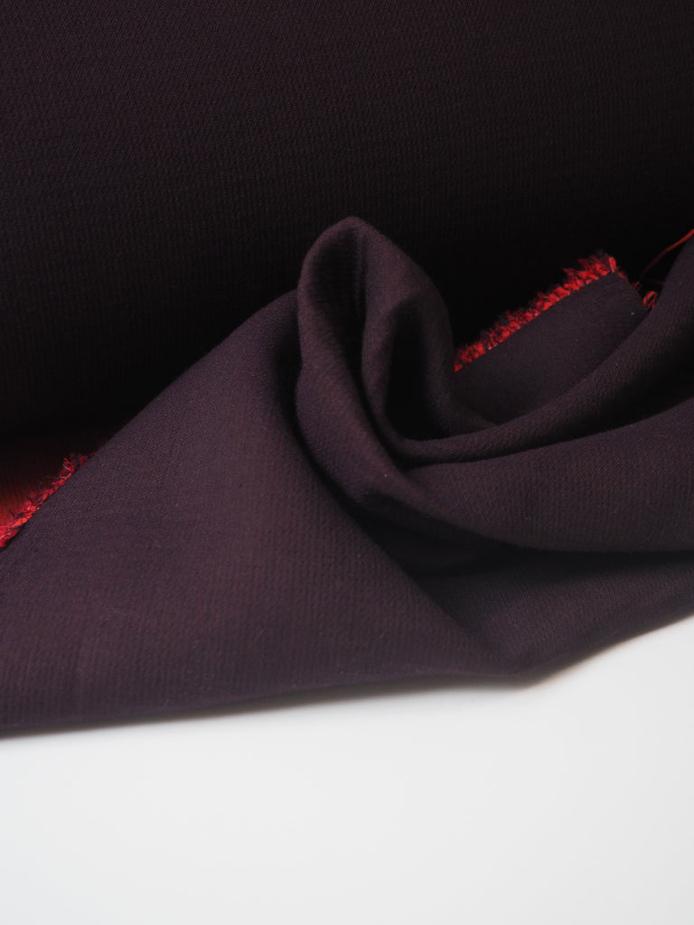 Aubergine + Rust Double Cotton Crepe