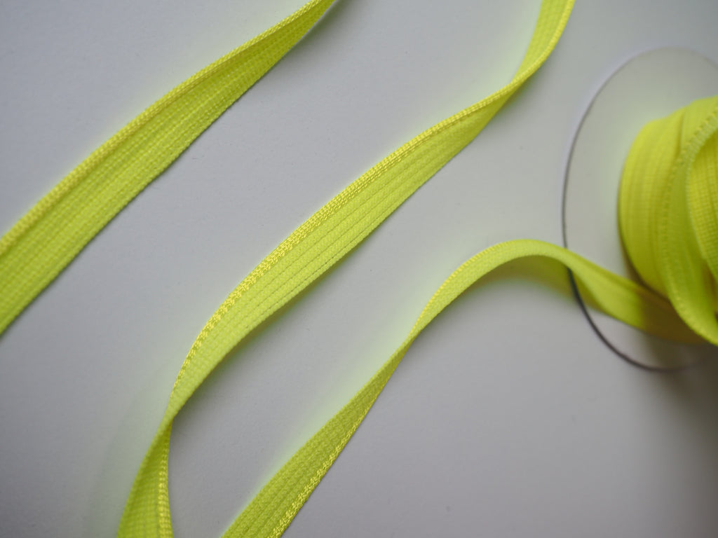 Shindo Neon Yellow Woven Satin Piping 10mm