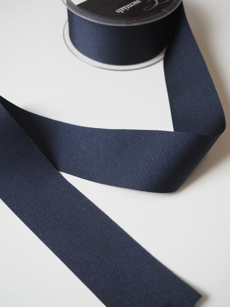 Berisfords Navy Grosgrain Ribbon 40mm