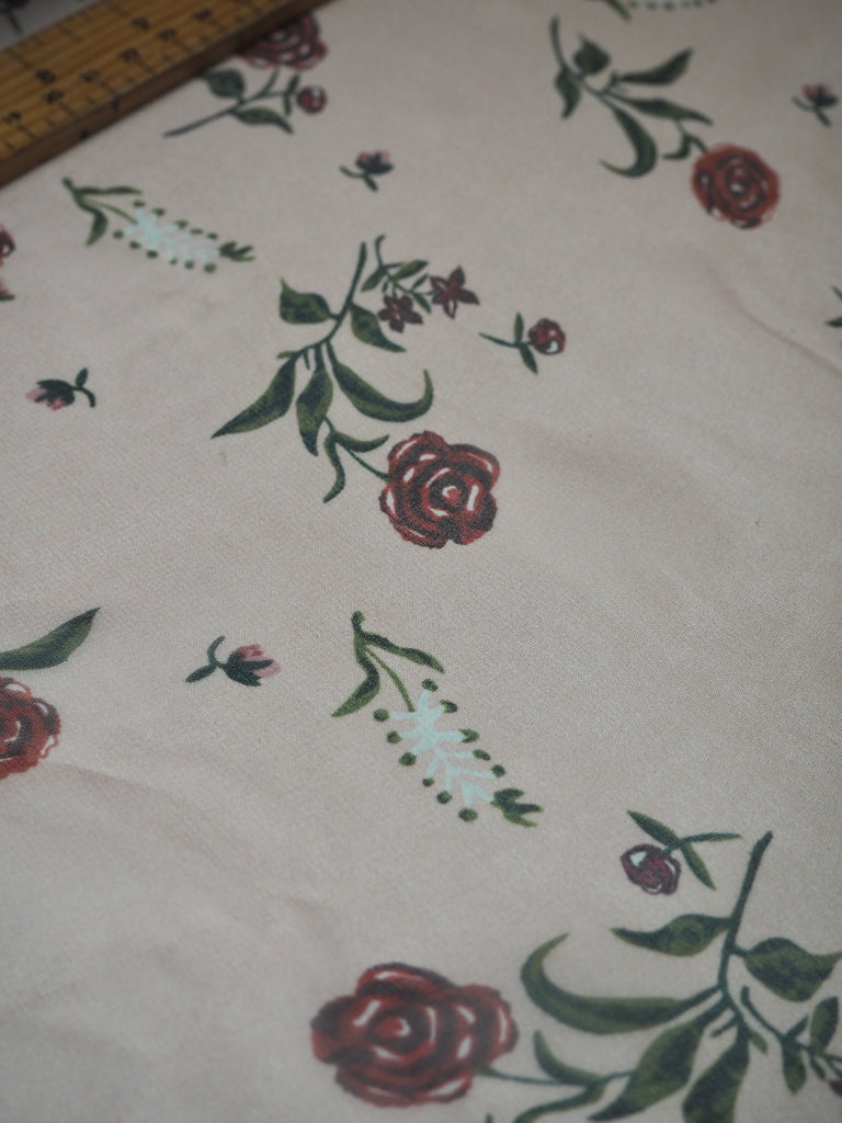 Rose Print Silk Chiffon