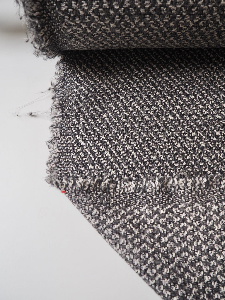 Grey Marl Bouclé Wool Blend Coating