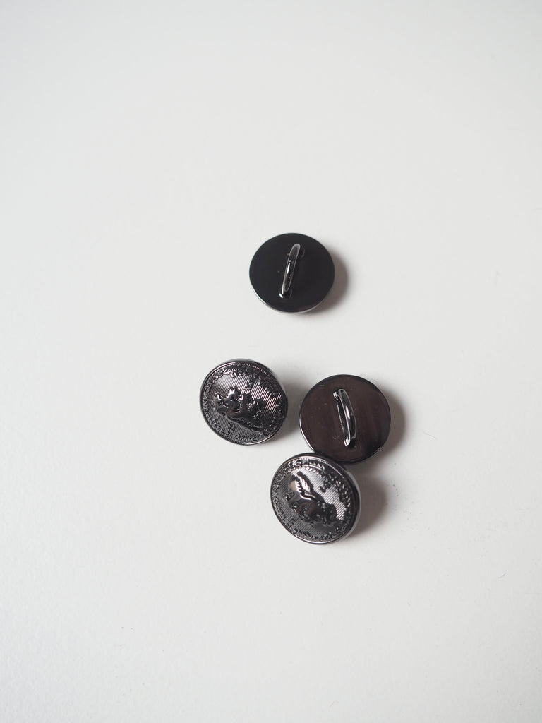 Gunmetal Metal Branded Shank Button 14mm