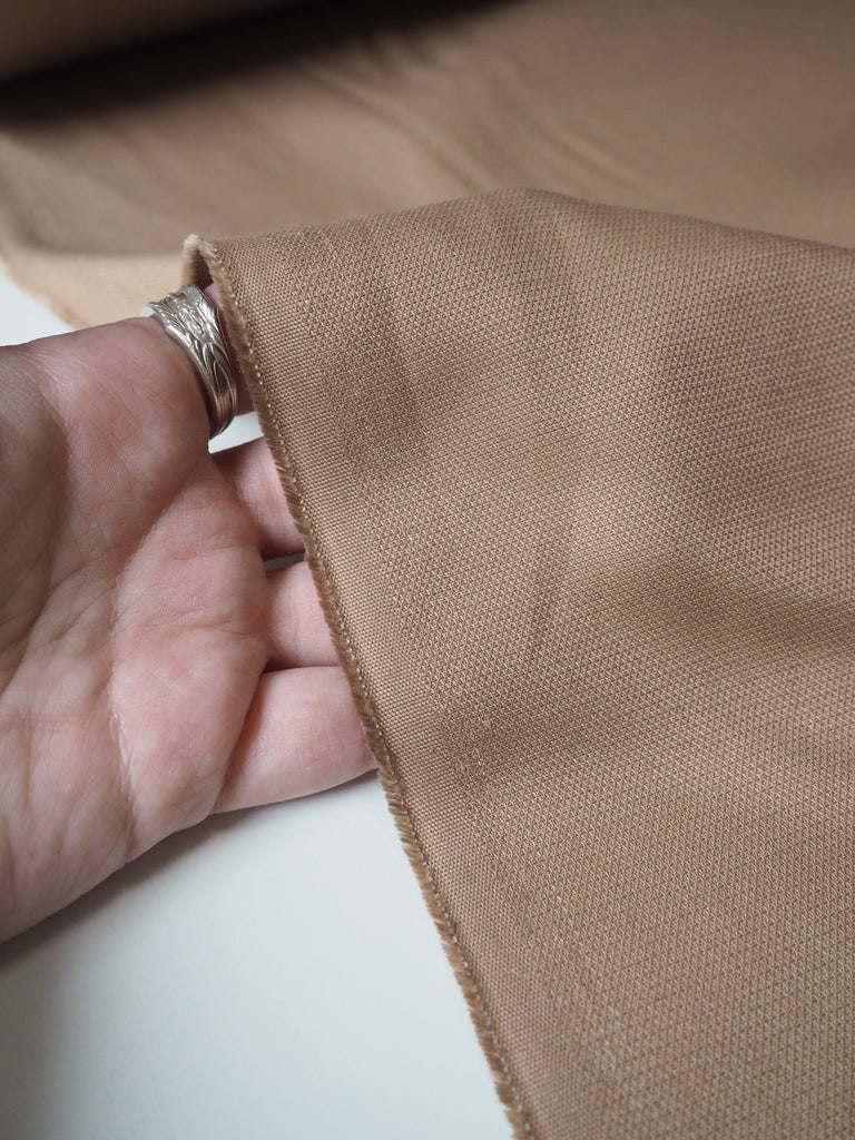 Tan Textured Sateen Tencel