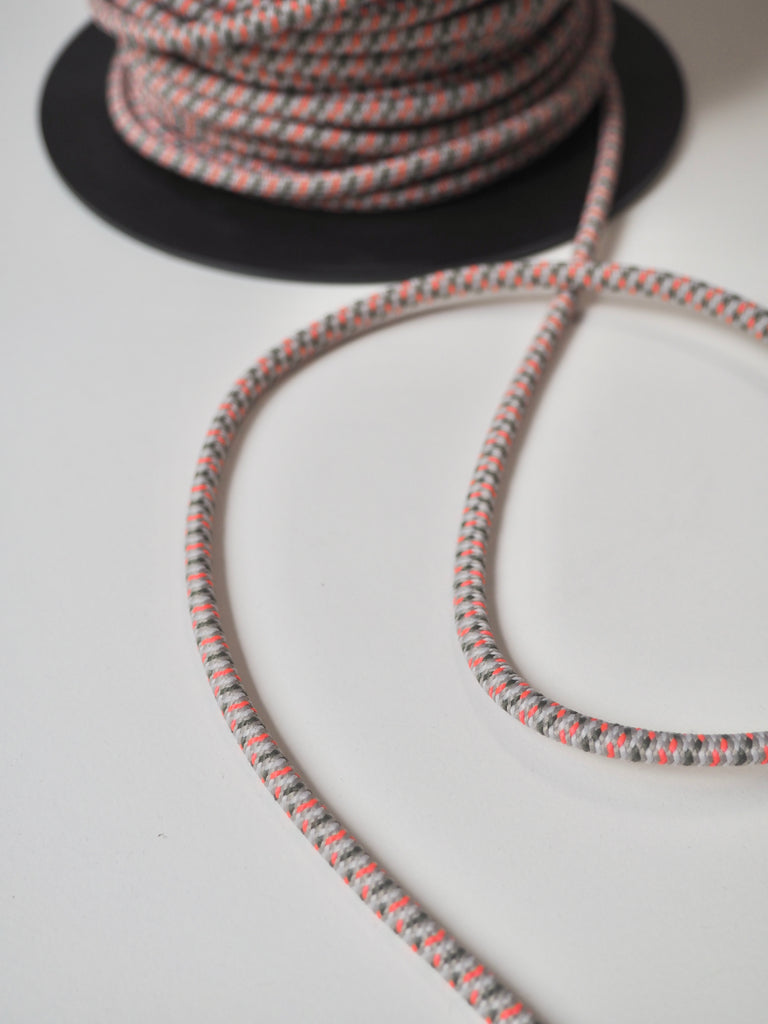 Pink + Moss Stretch Braided Cord 5mm
