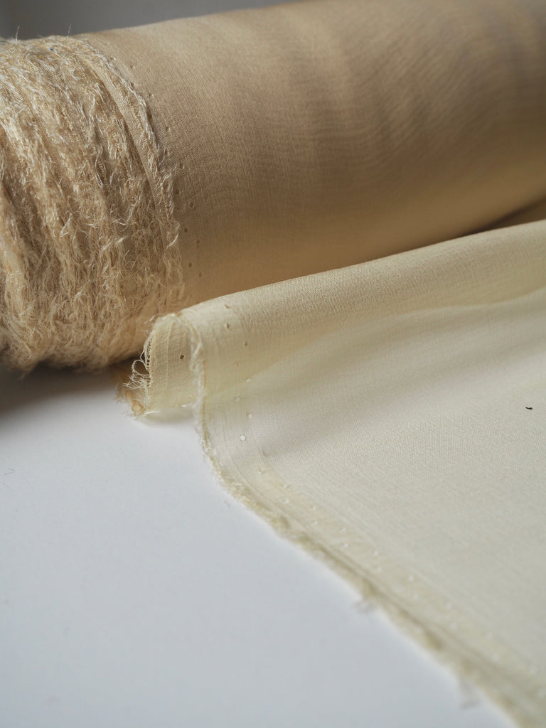 Pale Yellow Silk Chiffon