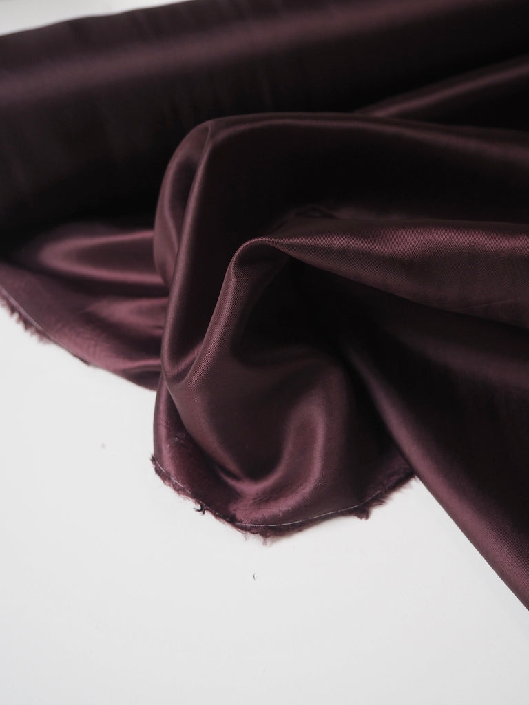 Deep Red Brown Cupro Satin Lining