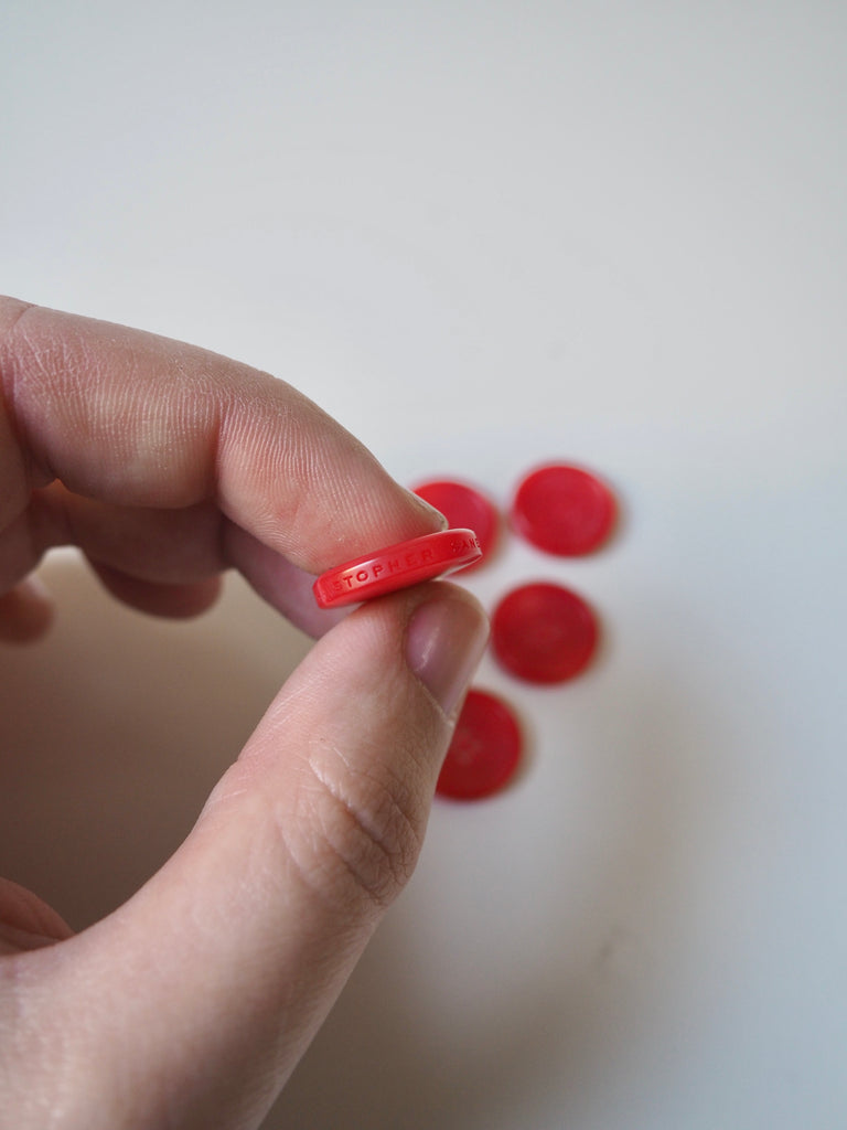 Branded Red Buttons 18mm