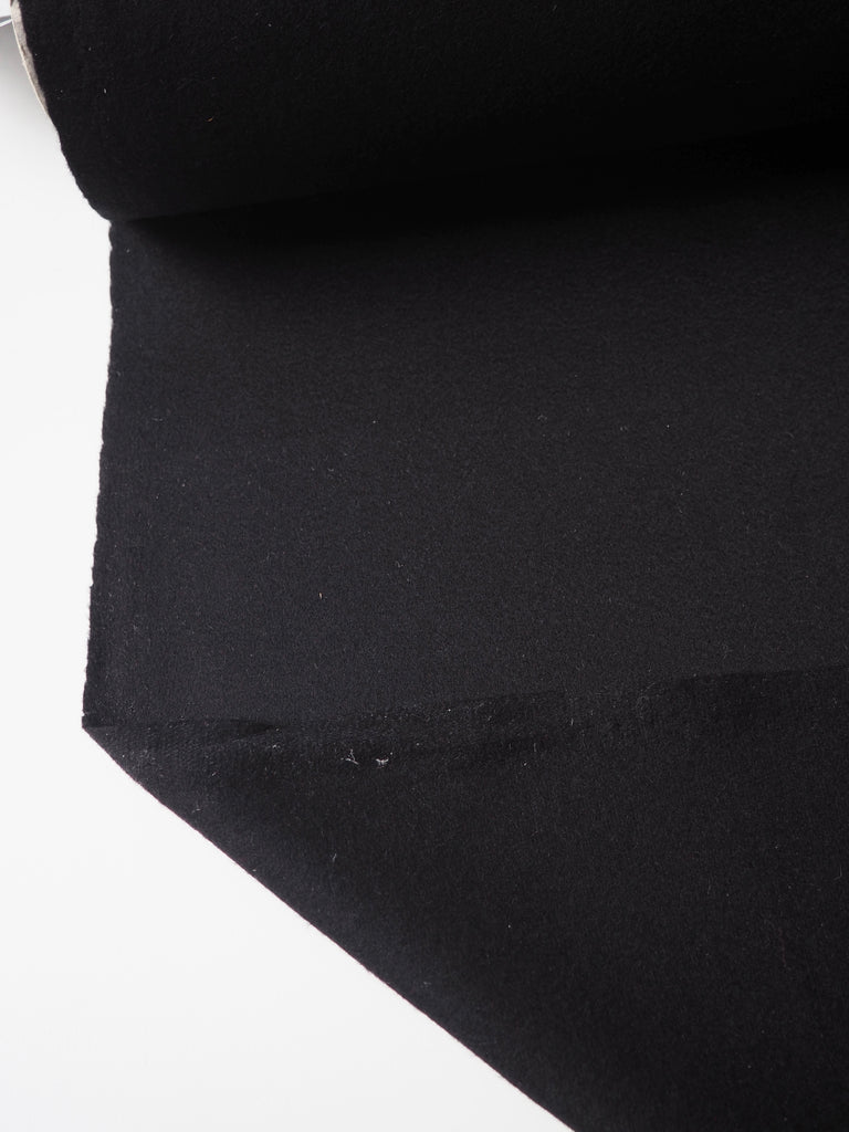 Black Cashmere/Wool Zibeline Coating