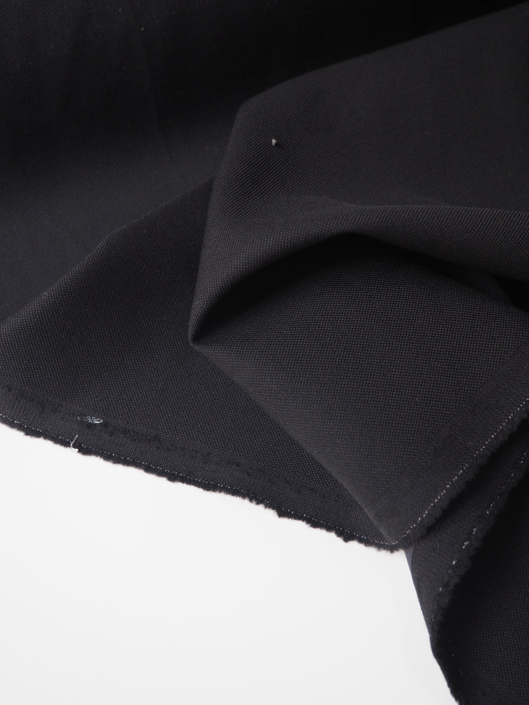 Black Textured Wool Blend Suiting