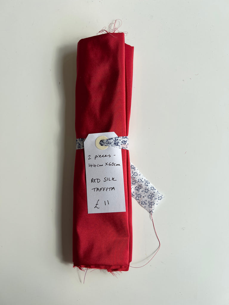 Red Silk Taffeta Remnant