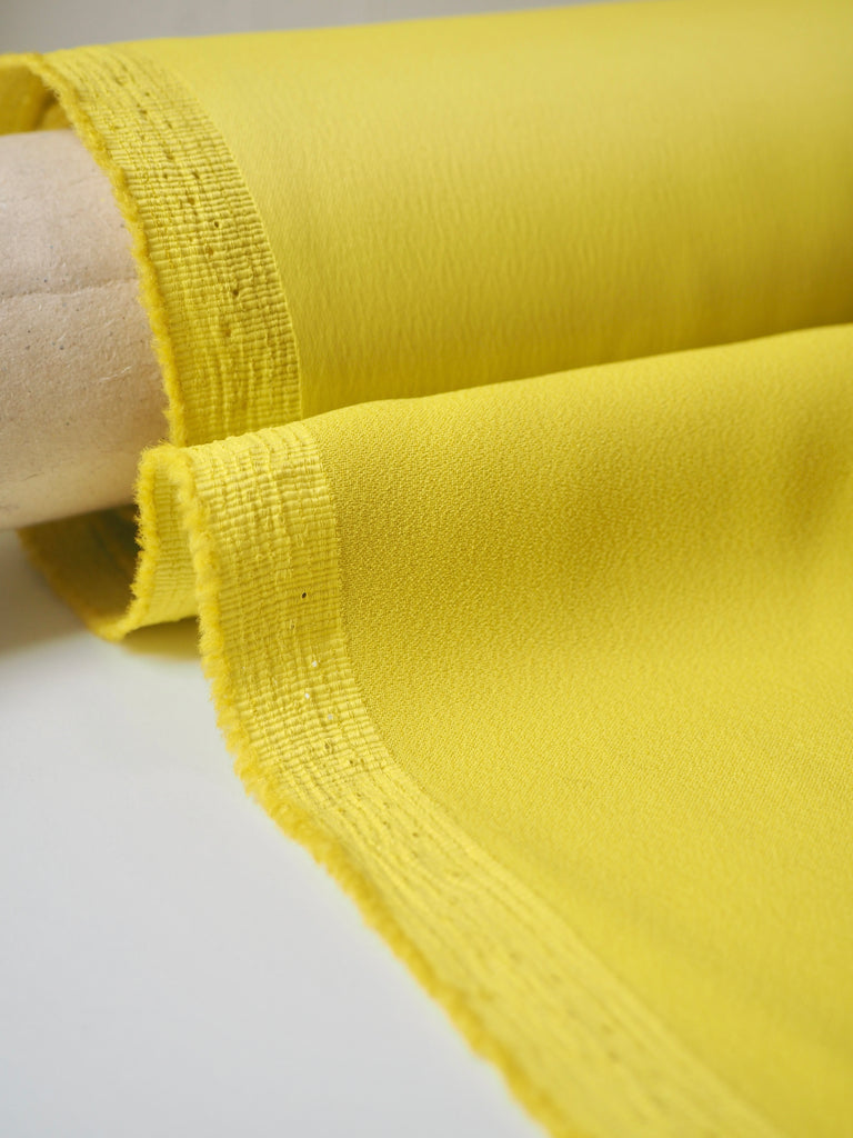 Canary Yellow Stretch Viscose/Acetate Crepe-Backed Satin