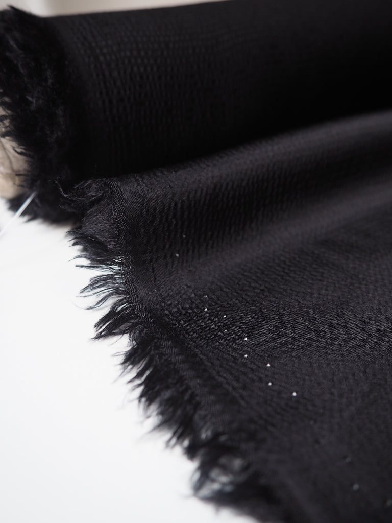 Black Hammered Viscose Satin