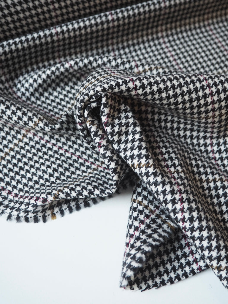 Black Multi Check Houndstooth Wool