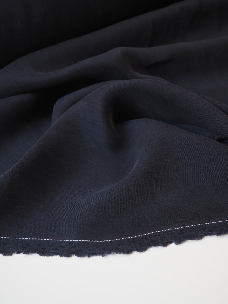 Navy Cupro Twill