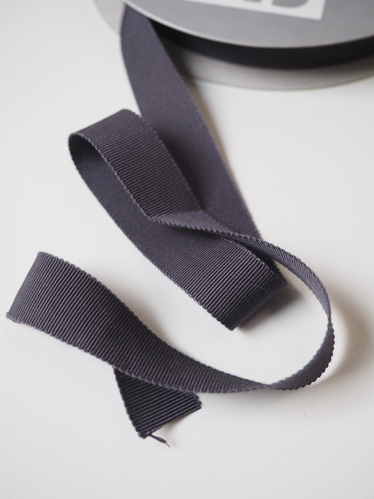 Shindo Slate Grey Grosgrain Ribbon 18mm