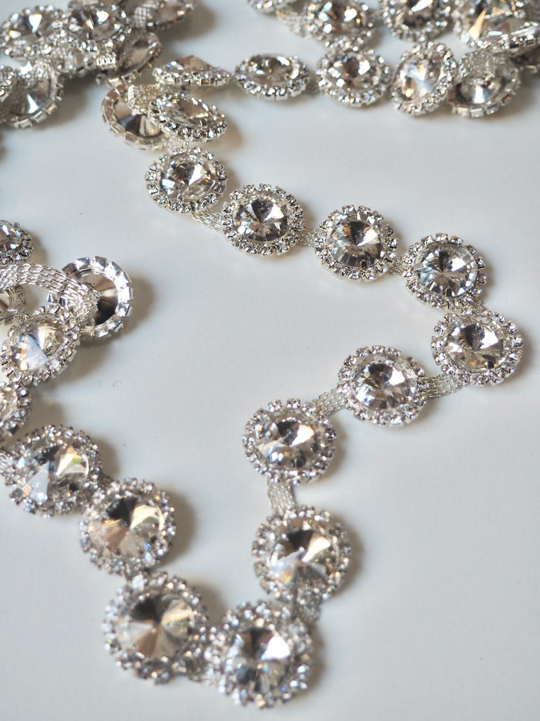 Silver Crystal Circle Trim 18mm