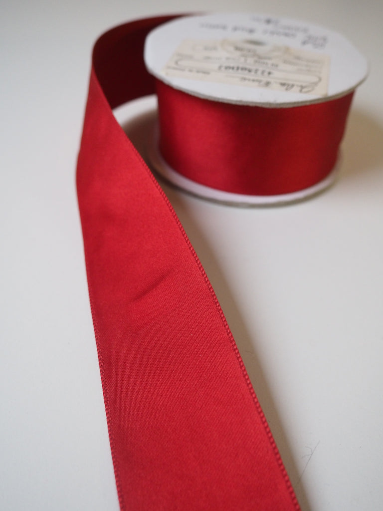 Red Silk Double Faced Satin Ribbon 39mm