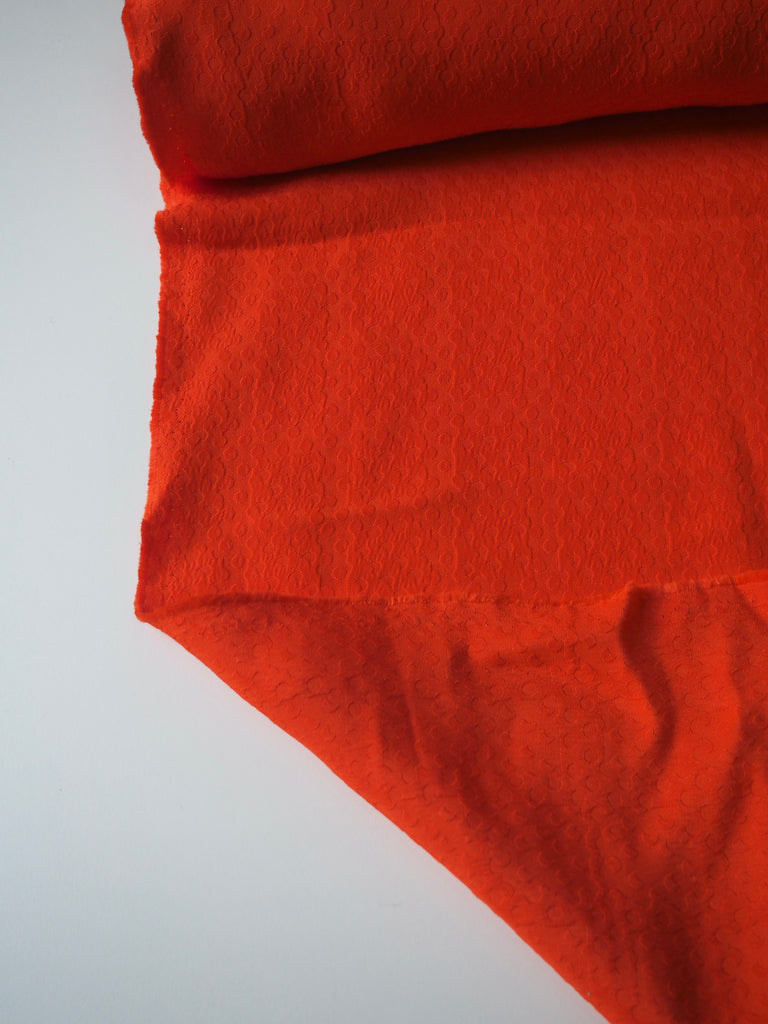 Orange Dotted Viscose Jacquard