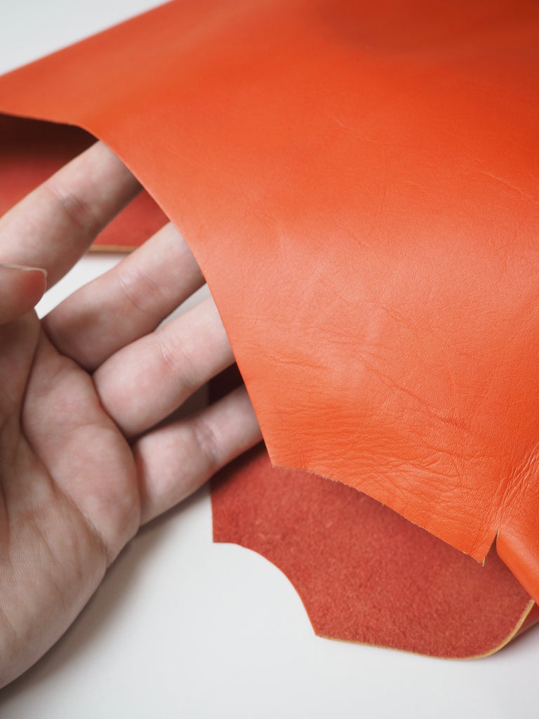 Dark Orange Smooth Calfskin