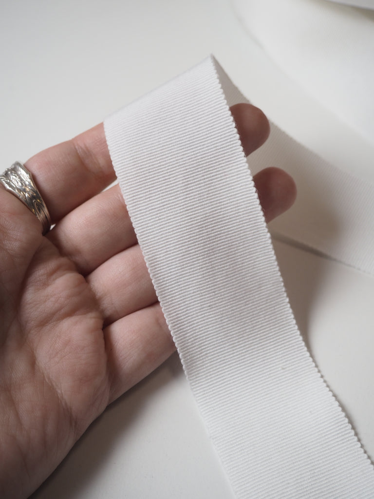 Shindo White Cotton Grosgrain Ribbon 38mm