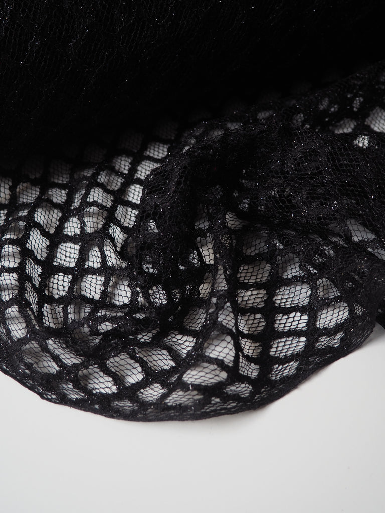 Black Lurex Honeycomb Lace
