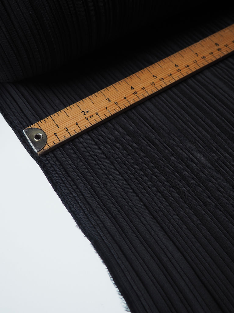 Black Ribbed Satin Jersey