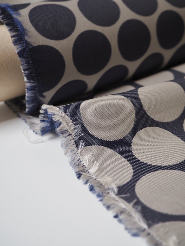 Blue + Silver Polka Dot Jacquard