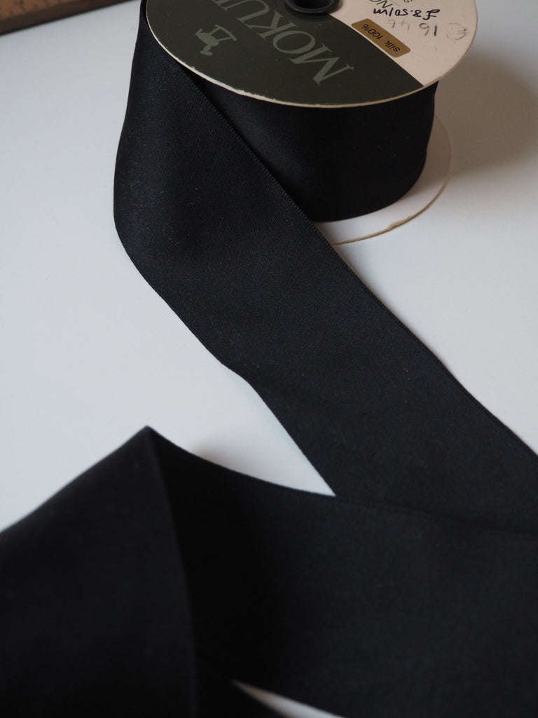 Black Silk Matte Satin Ribbon 50mm