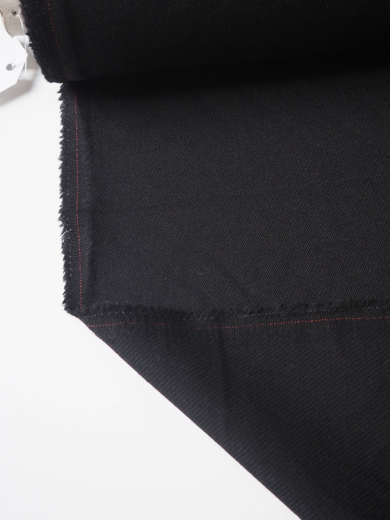 Black Mediumweight Wool Twill