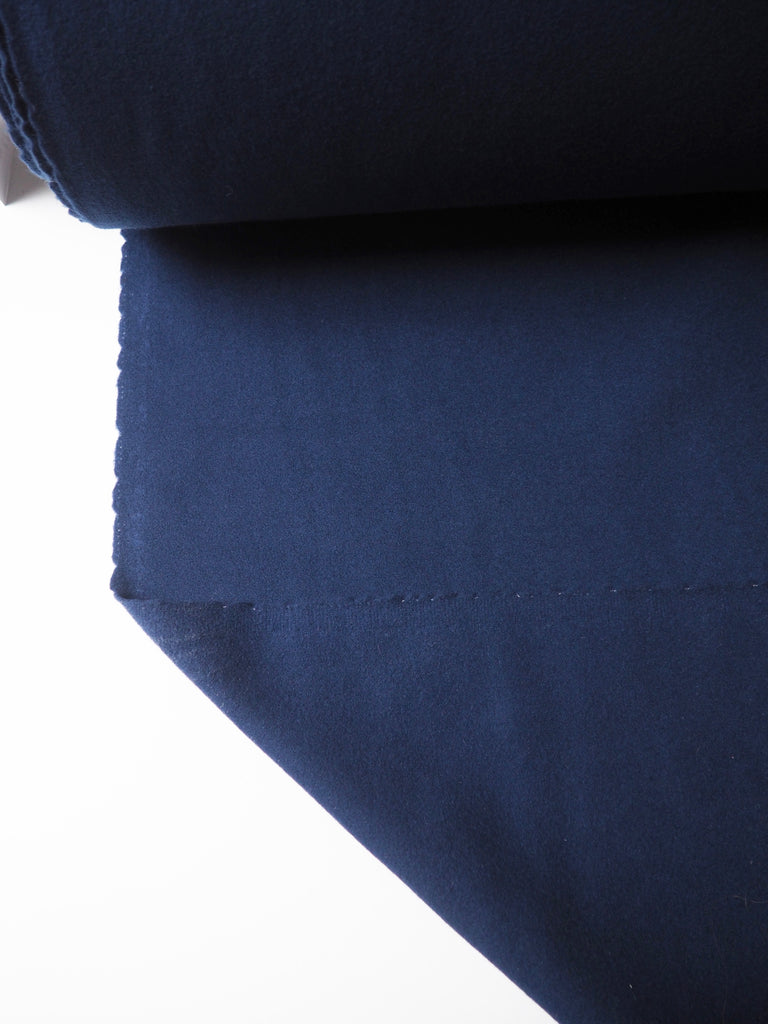 Deep Blue Fleeced Wool Coating