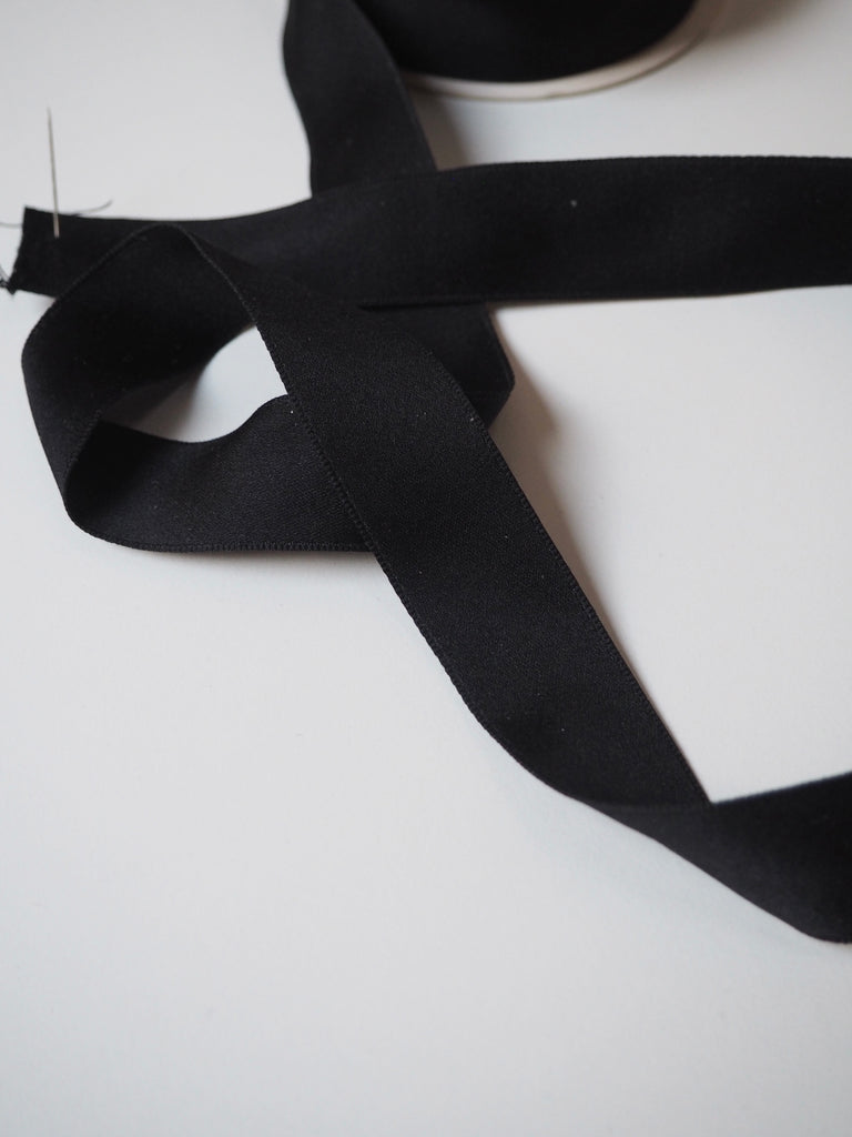 Black Silk Matte Satin Ribbon 25mm