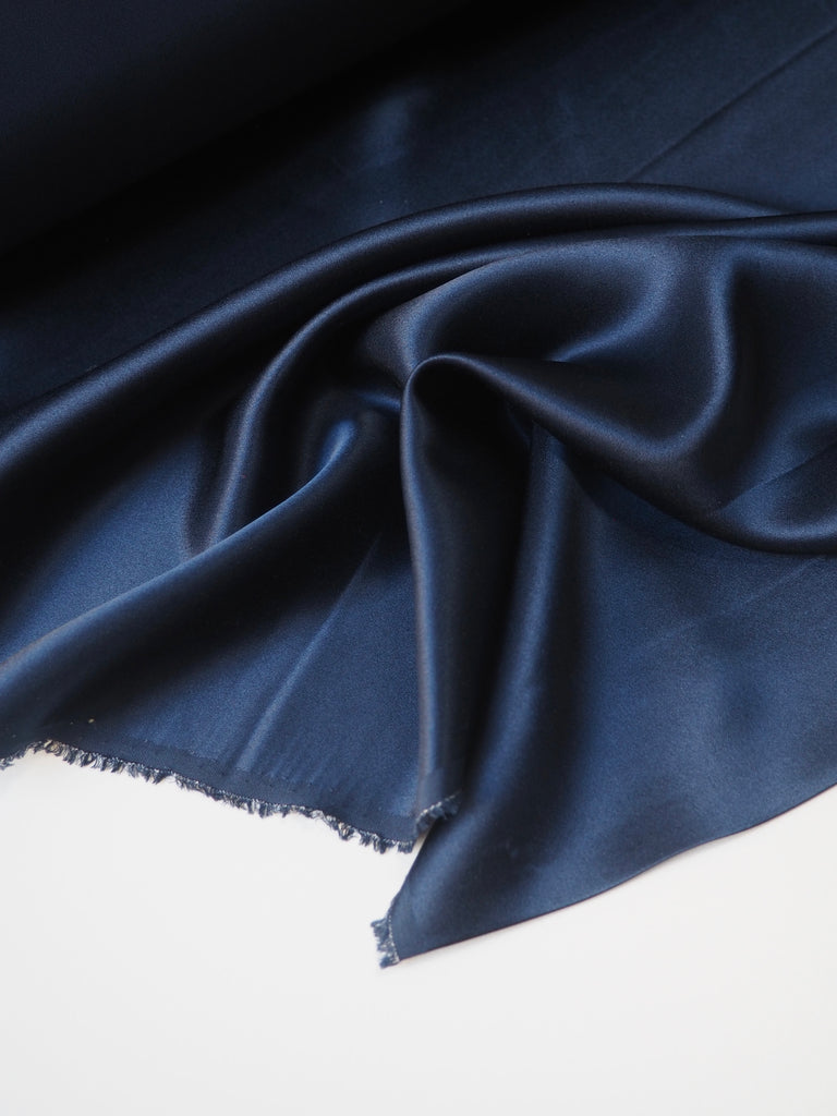 Navy Silk Charmeuse