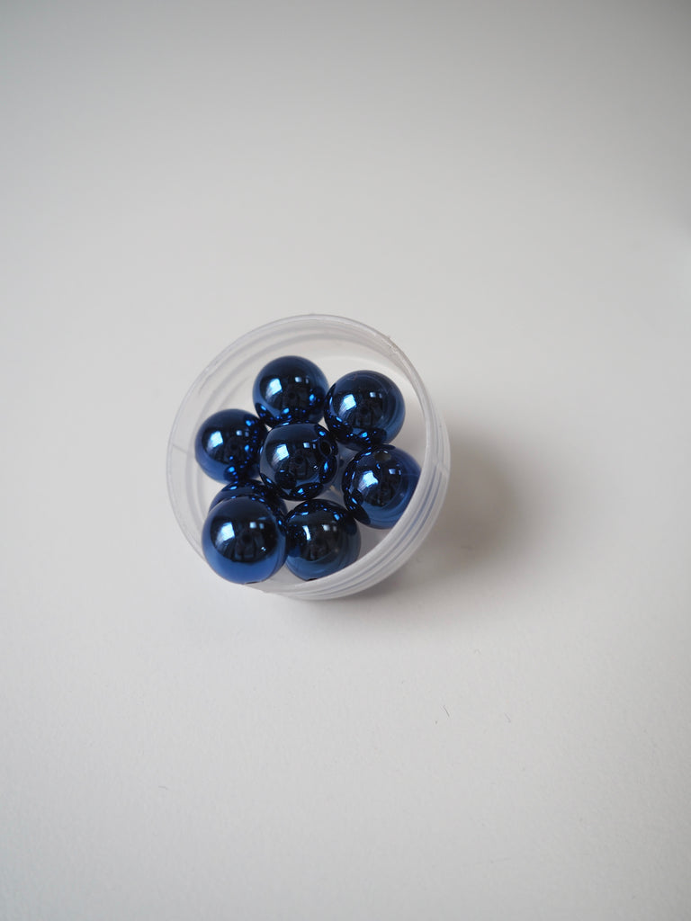 Metallic Blue Beads 12mm