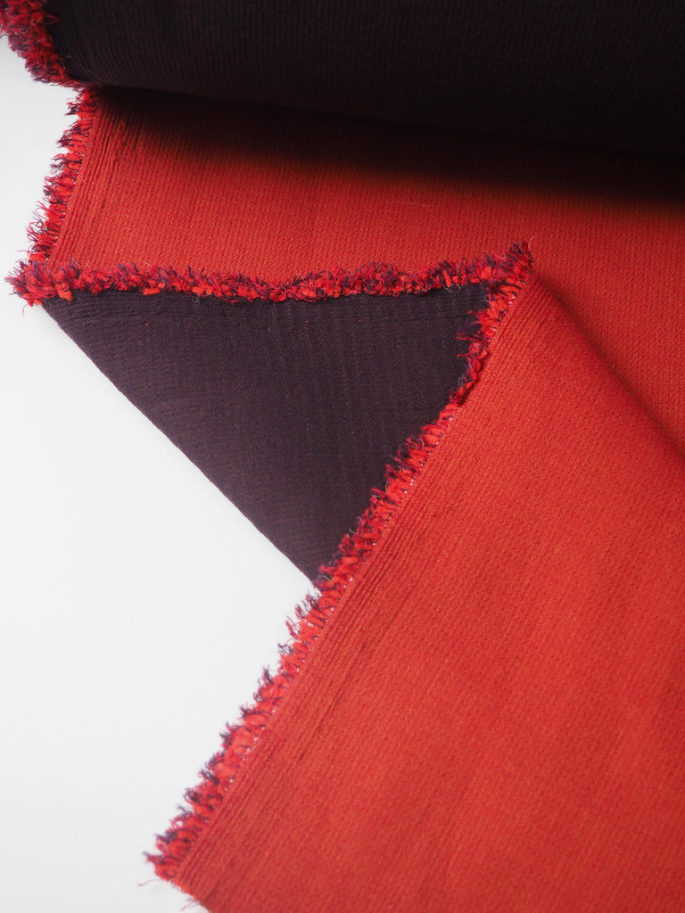 Aubergine + Rust Double Cotton Crepe