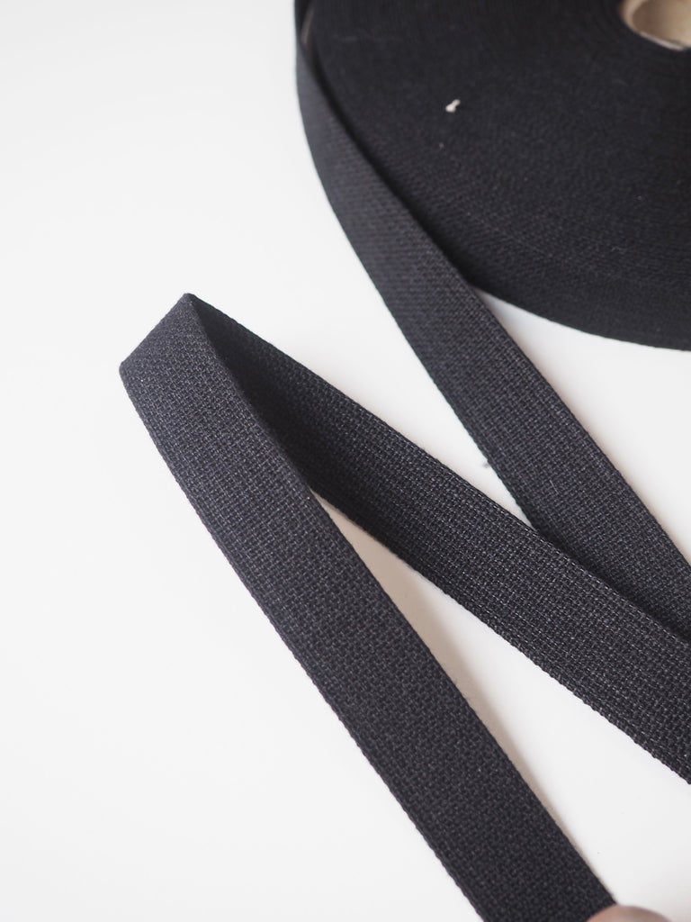 Black Cotton Webbing 20mm