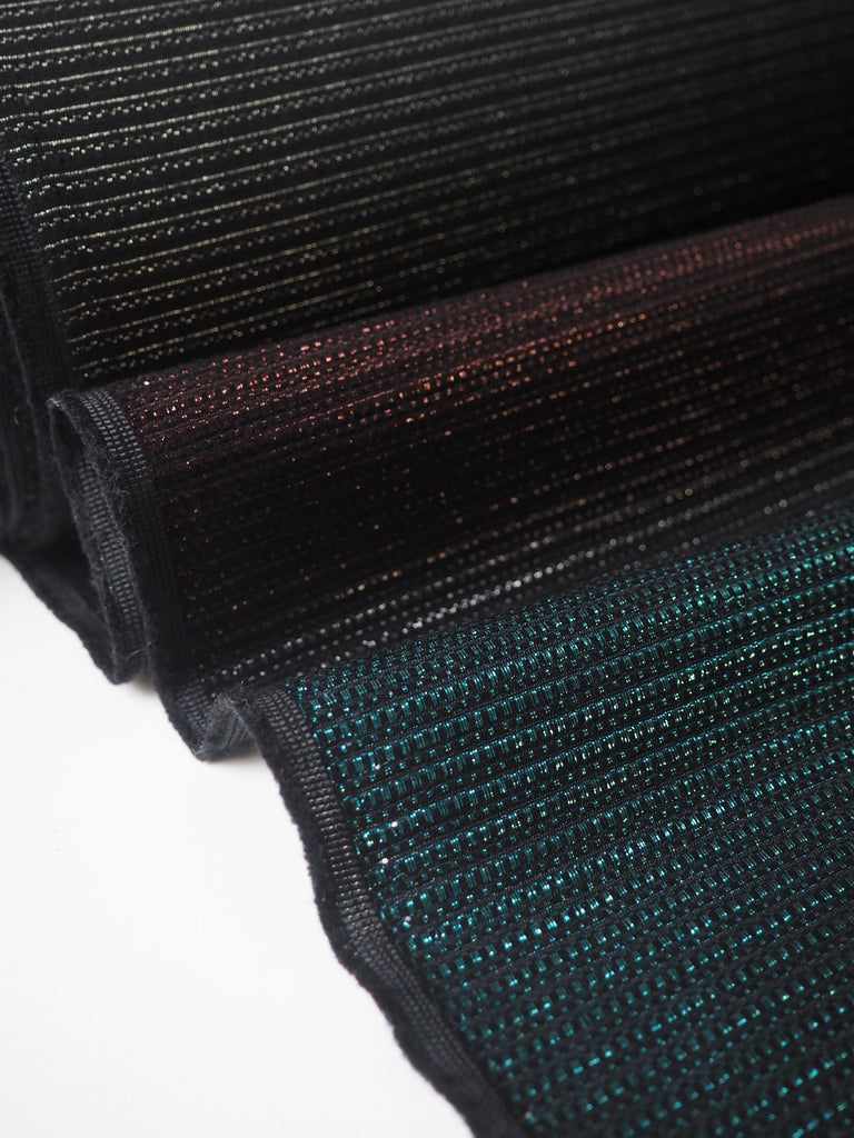 Green + Pink Ombre Metallic Wool Jacquard