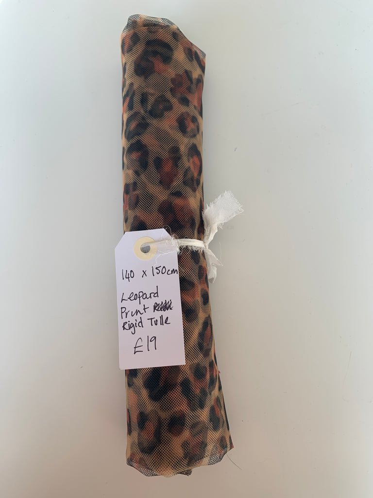 Leopard Print Rigid Tulle Remnant